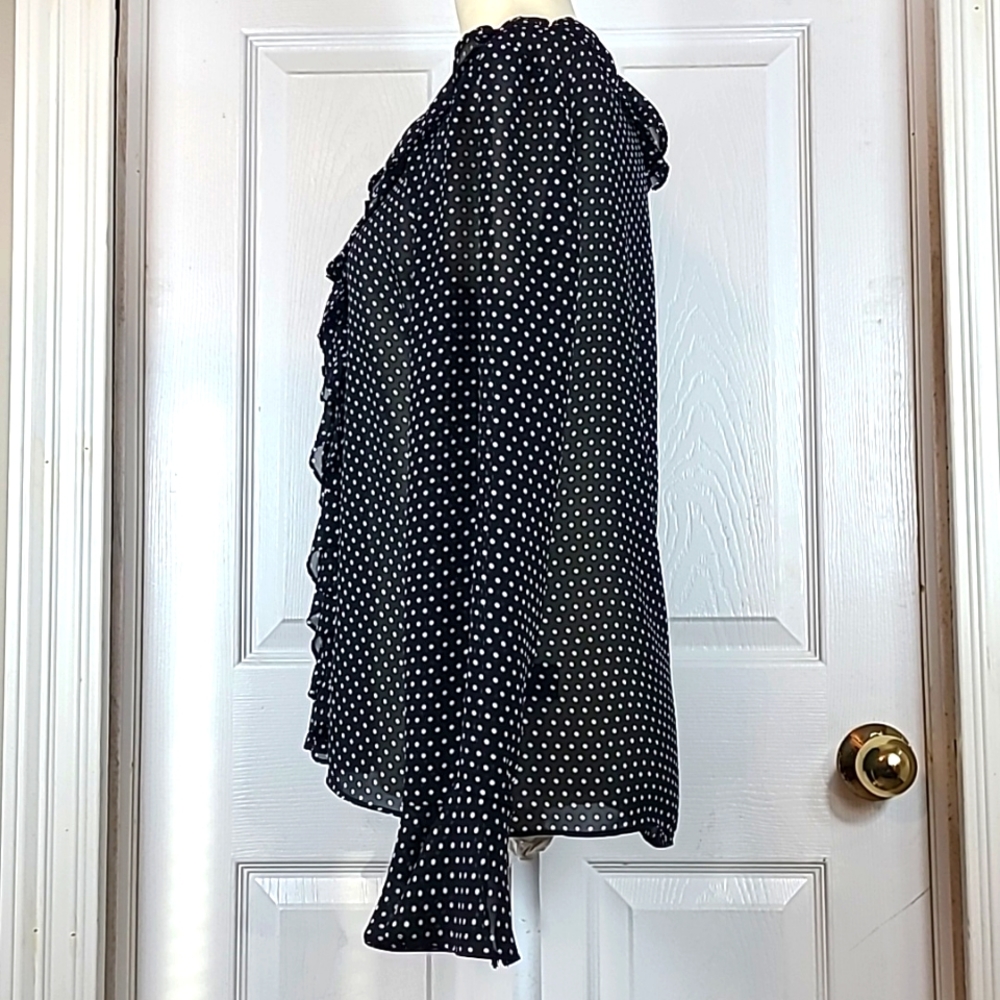 Chaps Ruffle Front Blouse - Picture 7 of 11